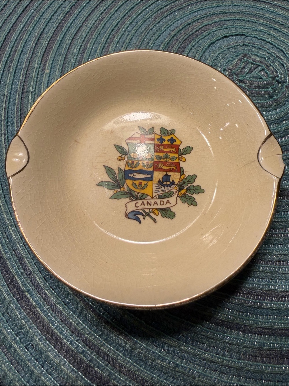 Royal Winton Grimwades Ceramic Ashtray- Cream Glaze with Crazing